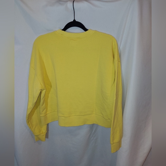 Hurley Cotton Cropped Boxy Skater Yellow Sun Graphic Sweatshirt - Picture 2 of 7